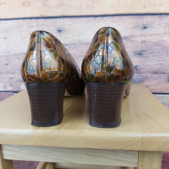 Vintage Francois Xavier leather shoes shiny snake style size 39 Made in Italy - Picture 4 of 7